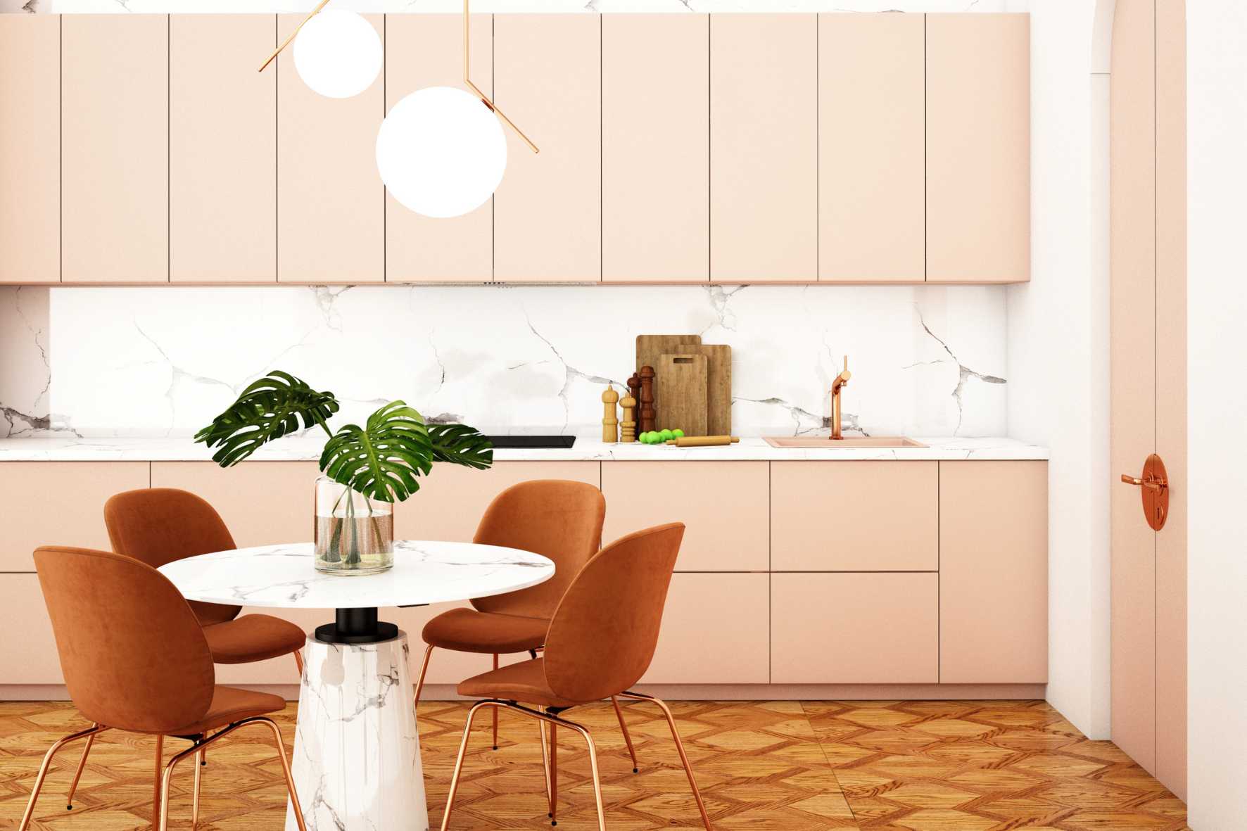 Ideas para utilizar el color Peach Fuzz en cocinas - ROCASA Ideas para utilizar el color Peach Fuzz en cocinas - ROCASA